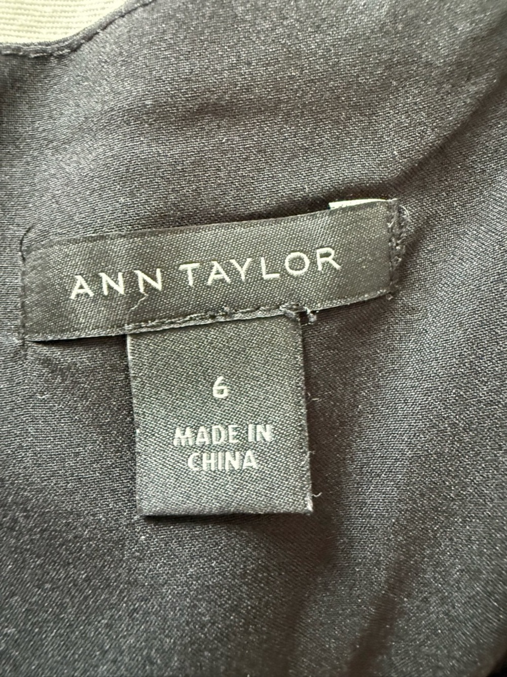 Ann Taylor Black Square Neckline, Bows on Shoulder Mini Dress - Picture 7 of 8